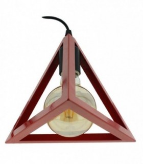 CL3001RD Lampara Colgante LED Techo Forma Triangular Rojo