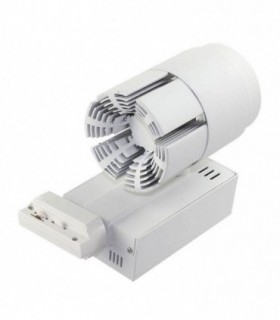 Foco Carril LED Monofásico 35W Para Escaparate Blanco
